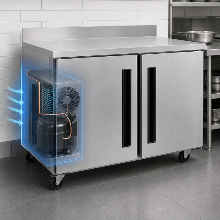 Product image #4 for Traulsen Centerline 48-Inch 2-Section Compact Undercounter Worktop Freezer with Solid Doors
