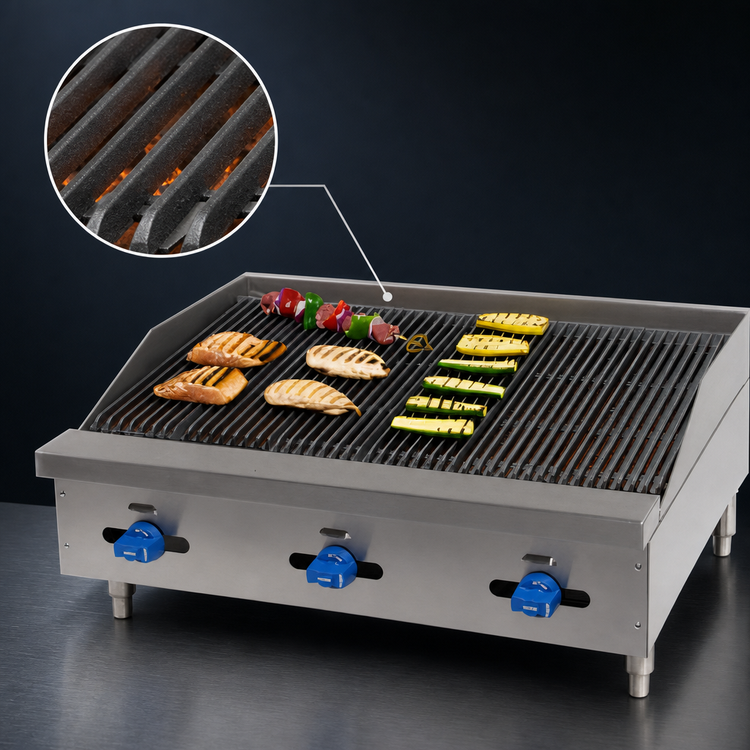 Product image #4 for Castle Series 60-Inch Countertop Gas Char-Broiler with Radiant Grates