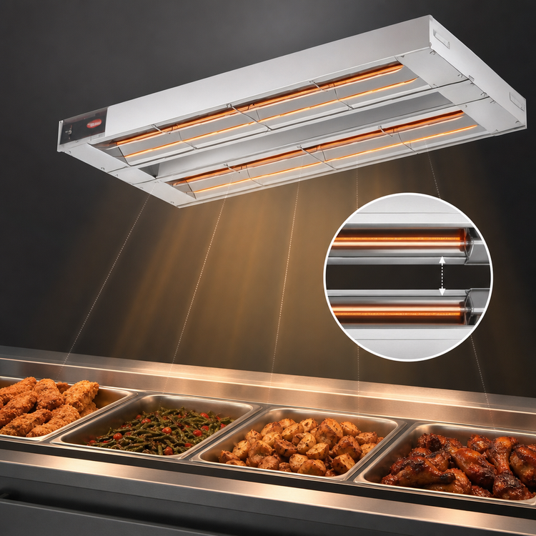 Product image #4 for Hatco Glo-Ray® 108-Inch Double Unlighted Infrared Strip Heater, 5000W, Aluminum
