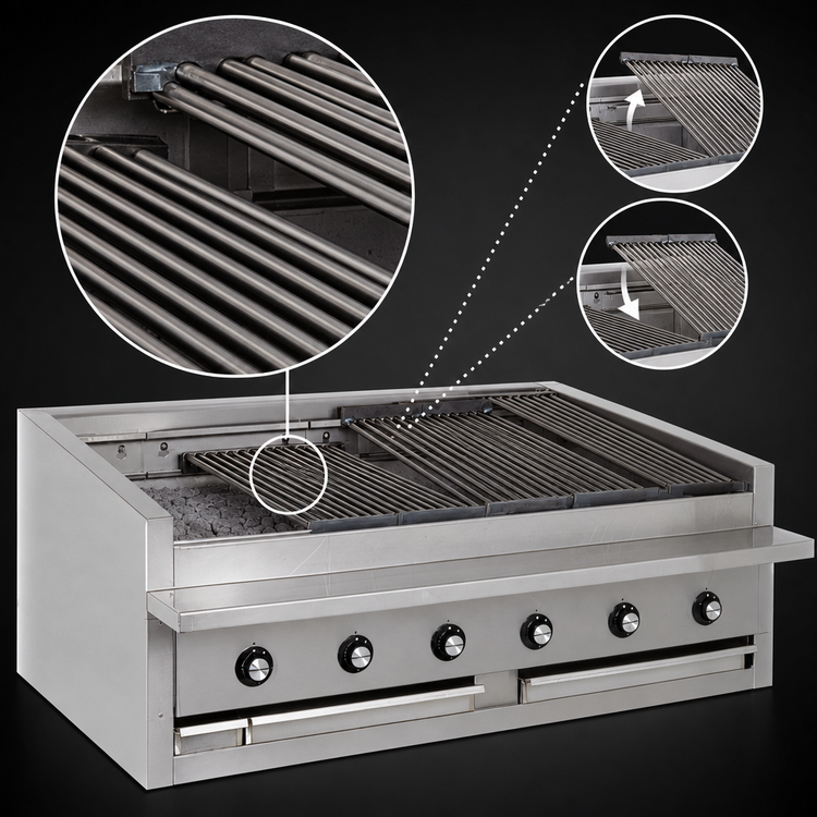 Product image #4 for Bakers Pride Dante Series L-48RS-R 48-Inch Low-Profile Countertop Gas Radiant Charbroiler