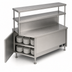 Thumbnail image #4 for Randell RCL-70.5 Modular Chef Service Counter Left Section with Plate Storage Cabinet, Double Overshelf, and Wing Wall