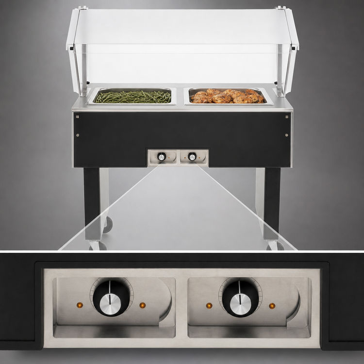 Product image #4 for Eagle Service Mate Deluxe Portable Buffet Hot Food Table, 2-Well, 120V, 33-Inch Wide
