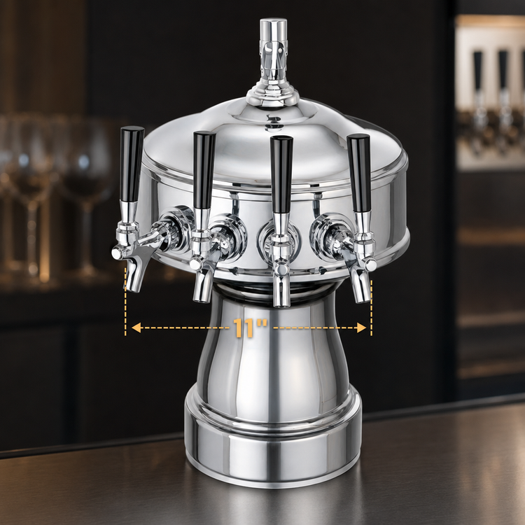 Product image #4 for Perlick Gambrinus 4-Faucet Countertop Glycol-Cooled Draft Beer Tower, Polished Chrome