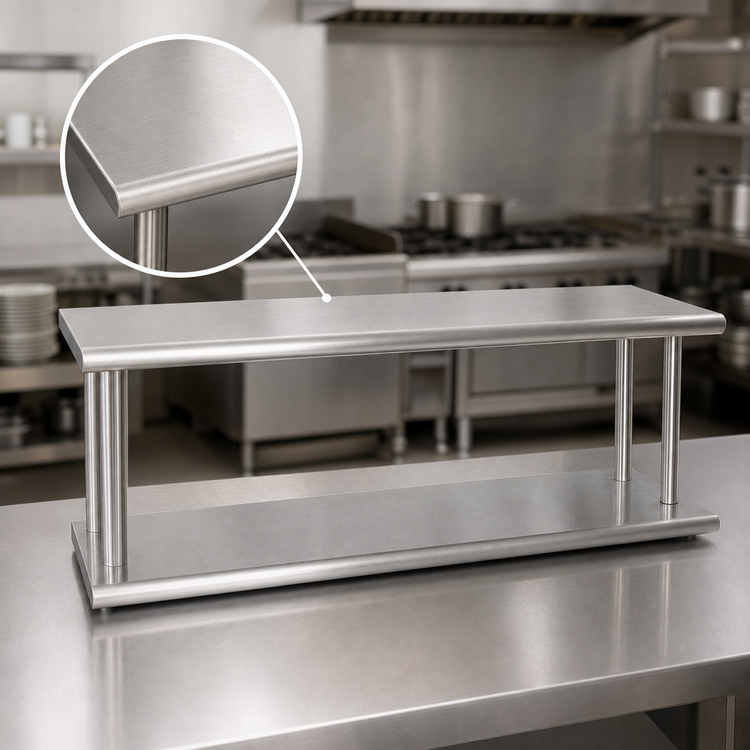 Product image #4 for BK Resources Double Tier Pass-Through Shelf, 60W x 24D, Stainless Steel