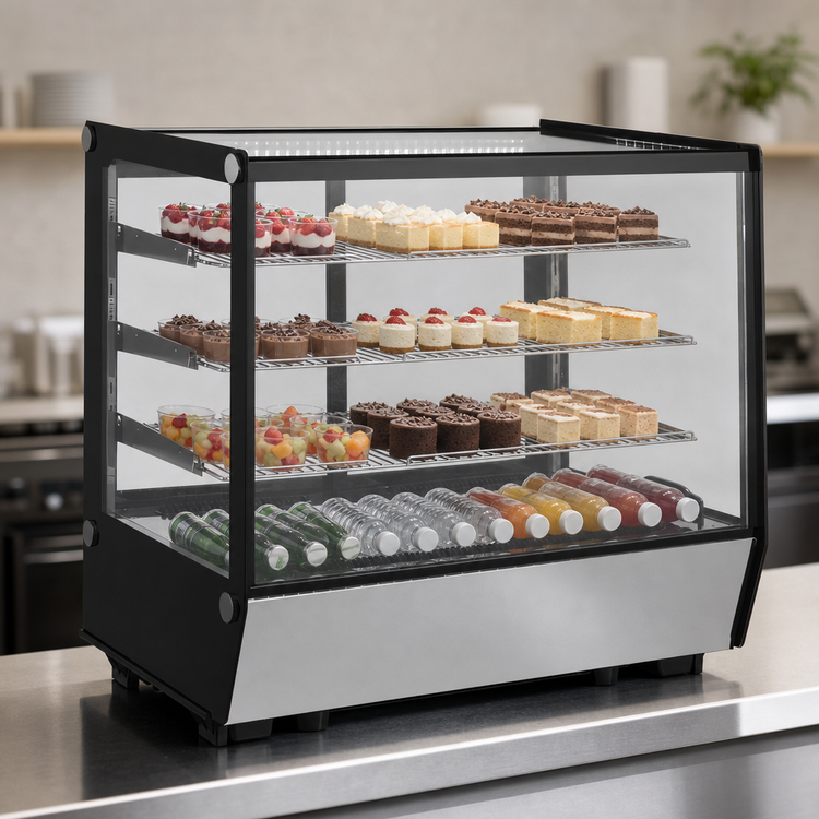 Product image #4 for Countertop Full-Service Square Glass Refrigerated Display Case, 35 Inch, 6.56 Cu. Ft.