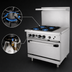 Thumbnail image #4 for Turbo Air Radiance 36-Inch Heavy-Duty Natural Gas Combination Restaurant Range with 4 Open Burners, 12-Inch Right Griddle, and Standard Oven