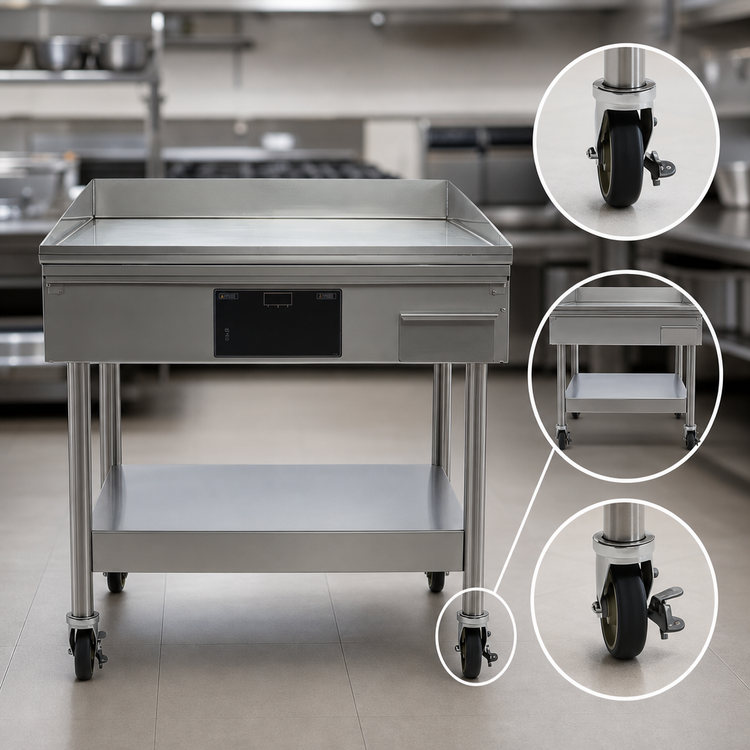 Product image #4 for AccuTemp AccuSteam Electric Griddle with Stand and Casters, 24 x 24 Inch Cooking Surface, 208V
