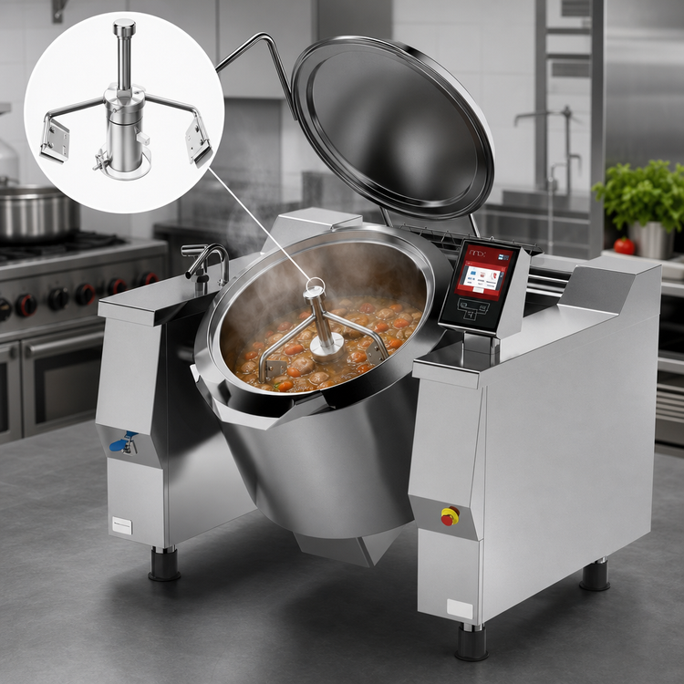 Product image #4 for Cucimix UCBTG024V1 Tilting Skillet Braising Pan with Mixer, Gas, 24 Gallon Capacity