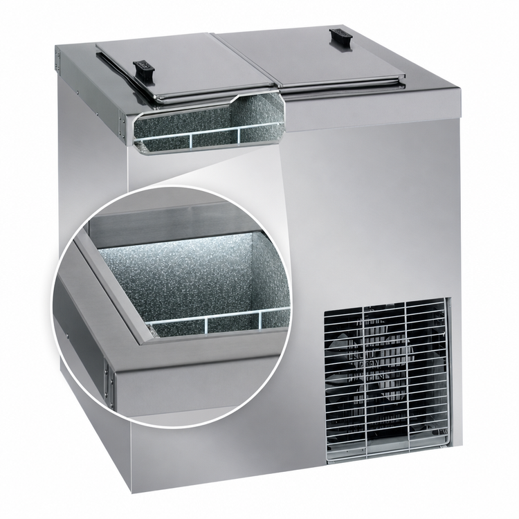 Product image #4 for Master-Bilt DC-4DSE Chest Ice Cream Dipping Cabinet, All-Stainless Exterior, 5 Dip / 2 Storage Tub Capacity