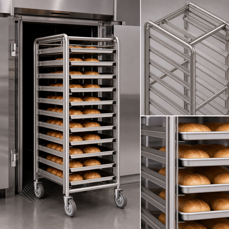 Product image #4 for Baxter Heavy Duty Stainless Steel Single Side-Load Rack for Single Rack Oven, 12 Slides