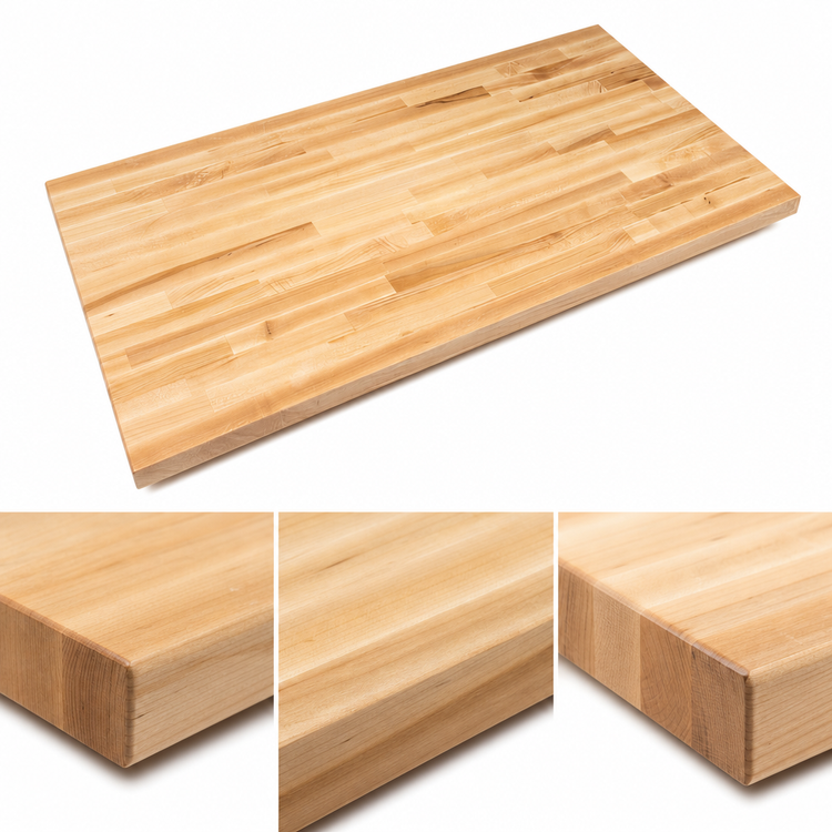 Product image #4 for John Boos Boos Block 108 x 36 x 1-1/2 Inch Kitchen Countertop, Blended Edge Grain Northern Hard Rock Maple, Varnique Finish