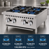 Thumbnail image #4 for Migali Competitor Series® 24-Inch 4-Burner Countertop Natural Gas Hot Plate