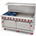 Thumbnail image #4 for American Range 72-Inch Commercial Gas Restaurant Range with 48-Inch Griddle, 4 Open Burners, Convection Oven, and Storage Base