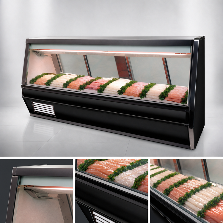 Product image #4 for Howard-McCray 40E Series 100-1/2-Inch Remote Fish and Poultry Service Case with Straight Glass and LED Lighting