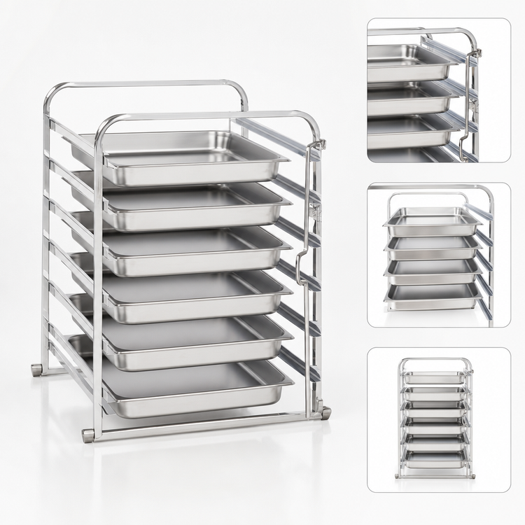 Product image #4 for RATIONAL Mobile Oven Rack for SCC 61/CMP 61 Series, 6-Pan Capacity