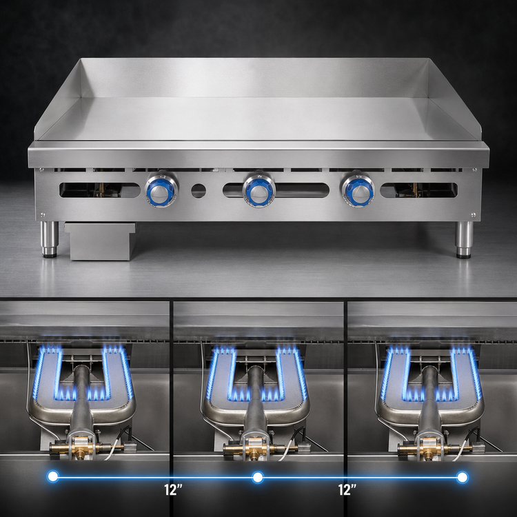Product image #4 for Imperial ITG-36 36-Inch Countertop Gas Griddle with Thermostatic Controls, 1-Inch Smooth Steel Plate