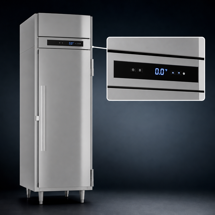 Product image #4 for Victory UltraSpec V-Core One-Section Standard-Depth Solid Door Reach-In Freezer, 21.01 Cu. Ft., Self-Contained, Top-Mounted, Stainless Steel