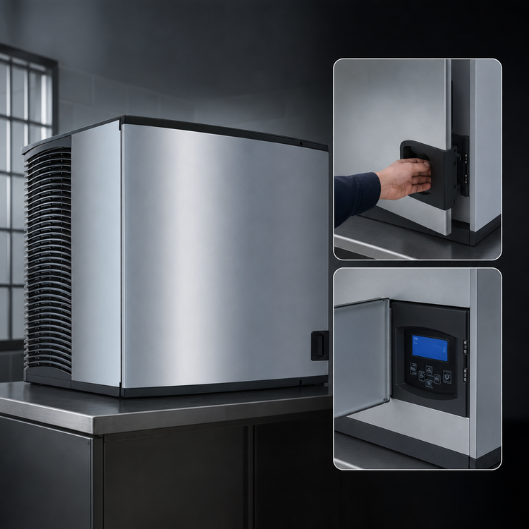 Product image #4 for Manitowoc Indigo NXT Correctional Air-Cooled Self-Contained Dice Cube Ice Maker, 1,196 lb/24 Hr