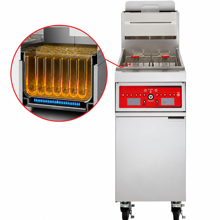 Product image #5 for Vulcan PowerFry5 1VK85A High-Efficiency Free-Standing Gas Fryer, 85-90 lb Capacity, 21 Inch Wide