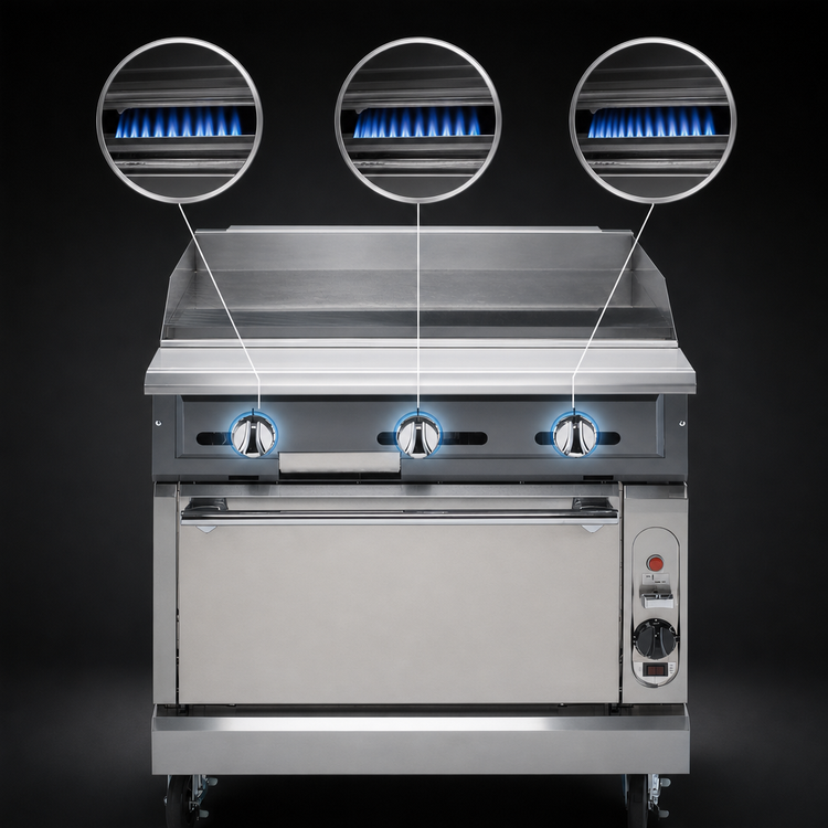 Product image #4 for Vulcan VGM36B 36-Inch Heavy Duty Manual Gas Griddle Range with Cabinet Base