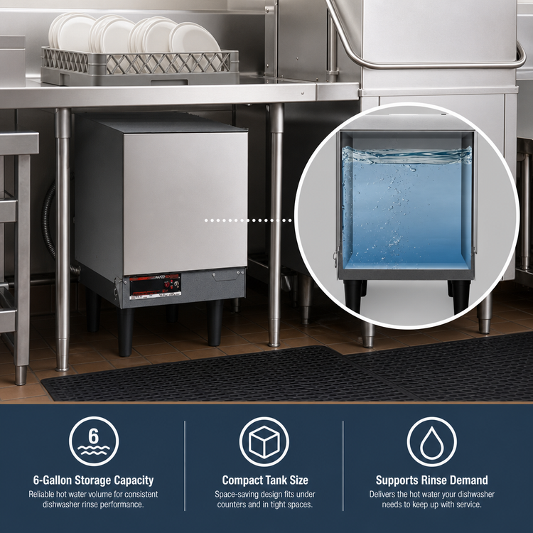 Product image #4 for Hatco Compact Electric Booster Water Heater for Dishwashers, 6 Gallon, 7 kW, 208V
