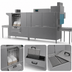 Thumbnail image #4 for Champion 100 PRO-HR Pro Series 2-Tank High-Temperature Steam Rack Conveyor Dishwasher with Heat Recovery, 348 Racks/Hour