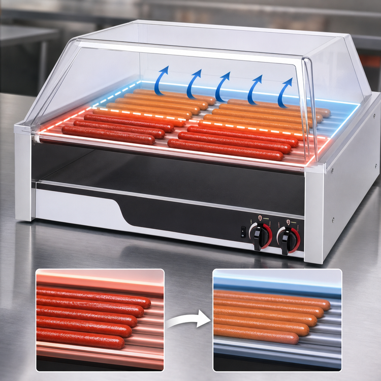 Product image #4 for X*PERT HotRod 11-Roller Flat Surface Hot Dog Roller Grill