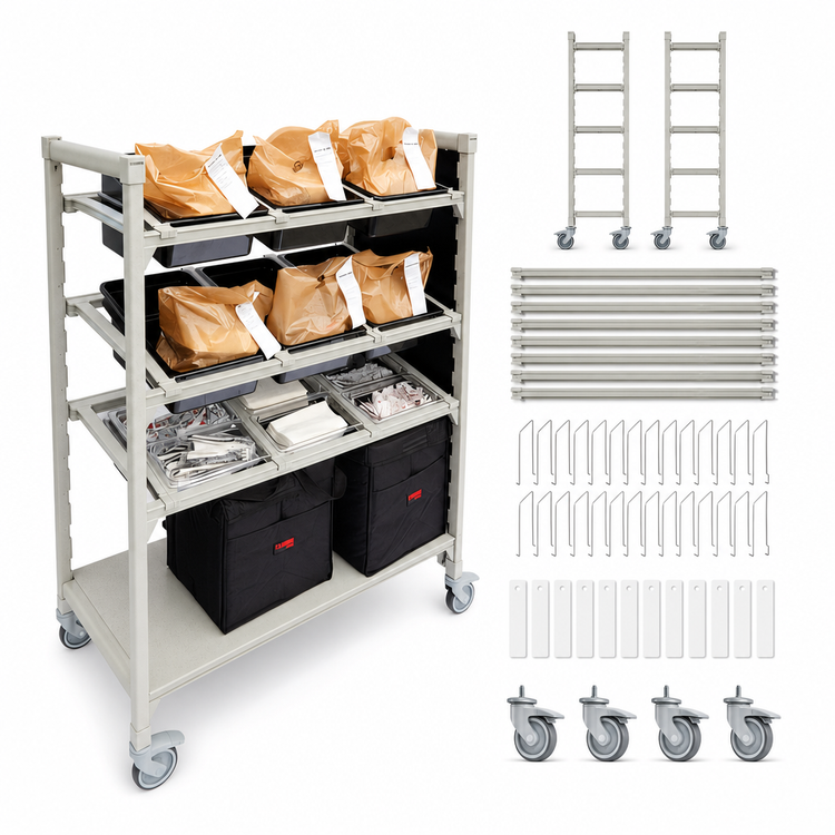 Product image #4 for Camshelving Premium 5-Tier Mobile Flex Station, 24 x 48 x 75 Inches, Speckled Gray