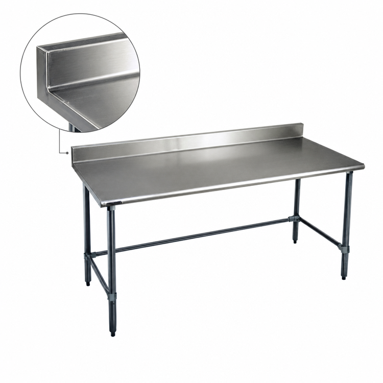 Product image #4 for Eagle BlendPort® Budget Series 84" W x 24" D 430 Stainless Steel Work Table with 4-1/2" Backsplash and Galvanized Tubular Base