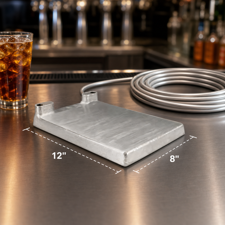 Product image #4 for 8 x 12 Inch Single-Product Cold Plate with 1/4 Inch x 12 Foot Stainless Steel Tubing