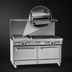 Thumbnail image #4 for Southbend S-Series 60-Inch Commercial Gas Restaurant Range with 6 Open Burners, 24-Inch Griddle/Broiler, and 2 Convection Ovens