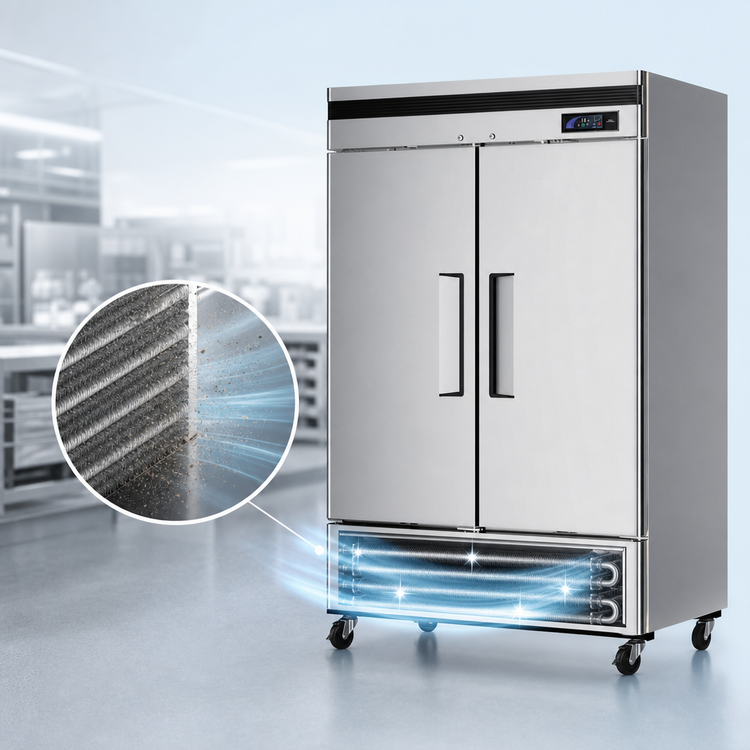 Product image #4 for Turbo Air Super Deluxe Two-Section Reach-In Refrigerator, 42.69 Cu. Ft., Bottom-Mount, Stainless Steel