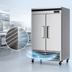 Thumbnail image #4 for Turbo Air Super Deluxe Two-Section Reach-In Refrigerator, 42.69 Cu. Ft., Bottom-Mount, Stainless Steel