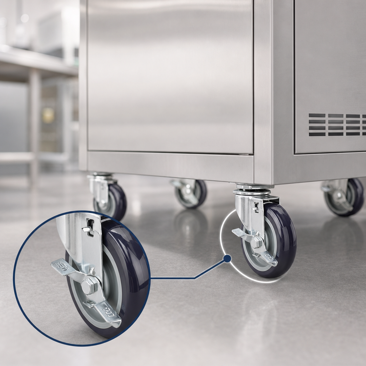 Product image #4 for Krowne 4-Inch Plate-Mount Casters with Brakes, Set of 6
