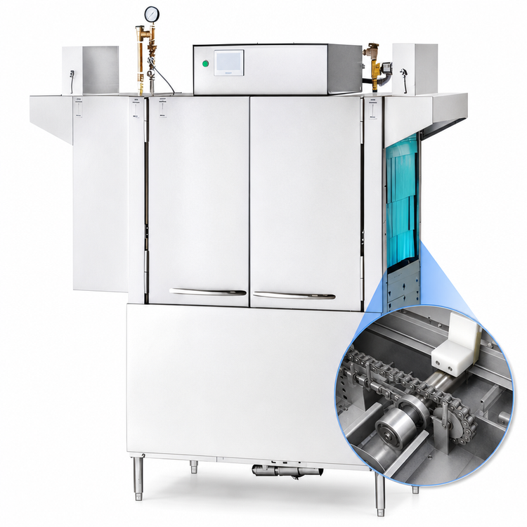 Product image #4 for Champion E-Series DualRinse 54 PRO 54-Inch High-Temp Rack Conveyor Dishwasher