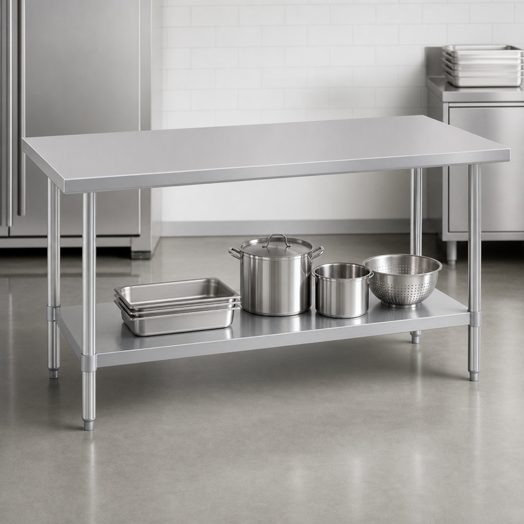 Product image #4 for Duke Stainless Steel Work Table with Undershelf, 84 x 36 x 36 Inches, No Backsplash
