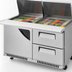 Thumbnail image #5 for Turbo Air Super Deluxe 2-Section Front Breathing Sandwich/Salad Mega Top Prep Table with 24-Pan Opening, 1 Door, and 2 Drawers