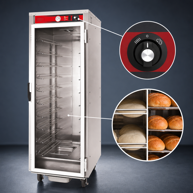 Product image #4 for Vulcan Mobile Non-Insulated Heated Holding and Proofing Cabinet, 18-Pan, Glass Door