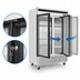 Thumbnail image #4 for Atosa Two-Section Glass Door Refrigerator Merchandiser, 44.8 Cu. Ft., Bottom-Mount Self-Contained, Stainless Steel