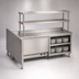 Thumbnail image #4 for Randell 74-1/2 Inch Modular Chef Service Counter Left Chef-Side Section with Plate Storage Cabinet and Double Overshelf