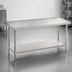 Thumbnail image #4 for Advance Tabco 108-Inch x 36-Inch Flat Top 304 Stainless Steel Work Table with Adjustable Galvanized Undershelf