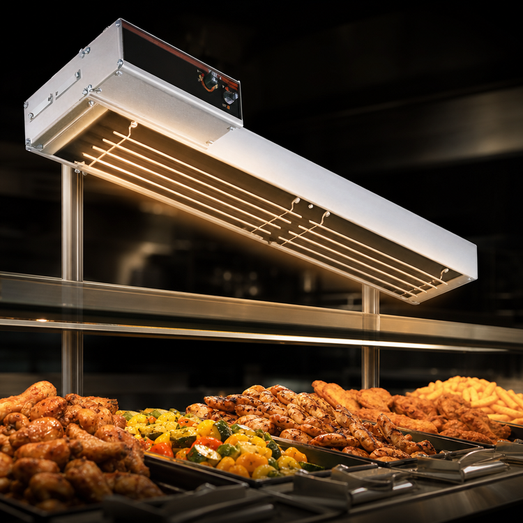 Product image #4 for Hatco Glo-Ray® 24 Inch Lighted Dual Infra-Black Strip Heater, 6 Inch Spacer, Aluminum, 1120W