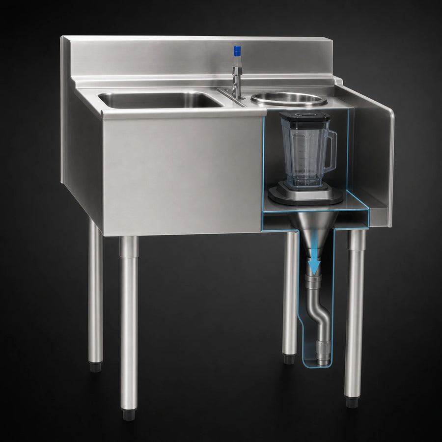 Blender Recess with Liquid Waste Chute
