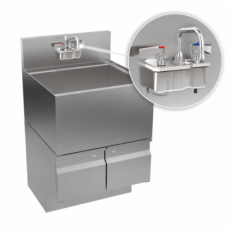 Product image #4 for Krowne Alchemy Series Stainless Steel Underbar Ice Bin/Cocktail Unit, 24 x 24 Inches, 92-Lb Capacity