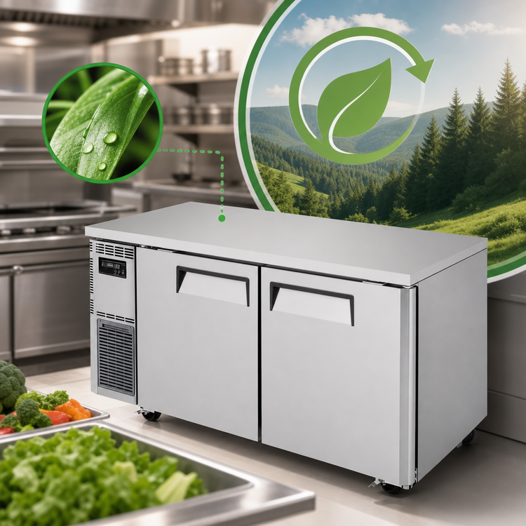Product image #4 for Turbo Air J Series Side Mount Two-Section Undercounter Freezer, 59-Inch, 13.58 Cu. Ft.