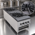 Thumbnail image #4 for Comstock-Castle 18-Inch Wide Gas Stock Pot Range with 2 Double Burner Sections and Open Front Cabinet Base