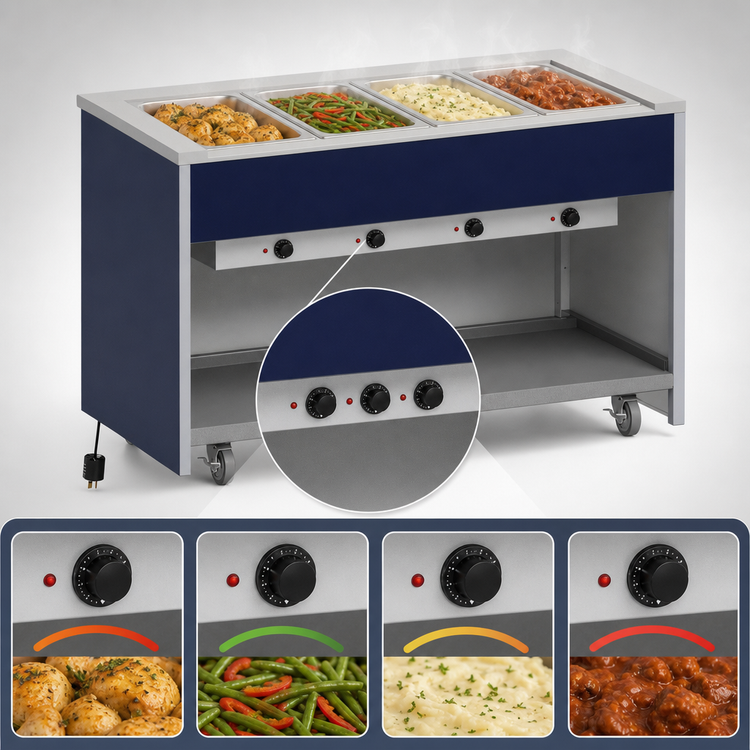 Product image #4 for Atlas Metal INFIH-OT-4 Mobile Hot Food Unit with 4 Wells