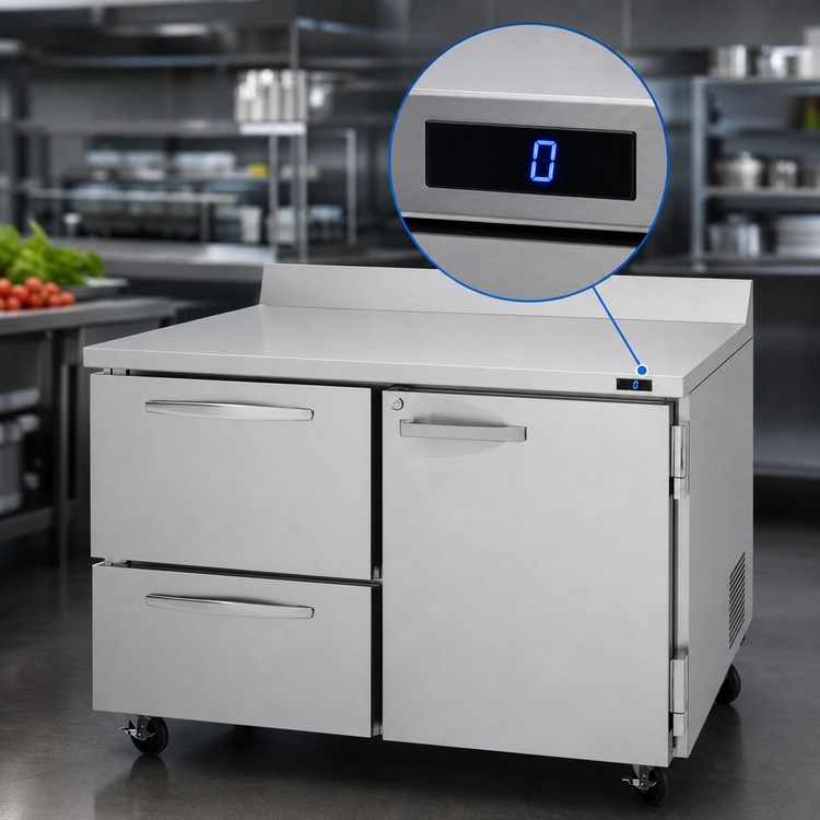 Product image #4 for Turbo Air PRO Series 48-1/4-Inch Two-Section Worktop Freezer with 1 Door and 2 Drawers, 12.8 Cu. Ft.