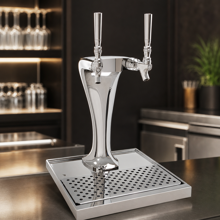 Product image #4 for Glastender Cobra 2-Faucet Air-Cooled Countertop Draft Dispensing Tower, Mirror Finish
