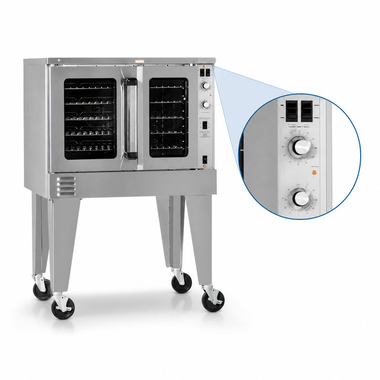 Product image #4 for Southbend Platinum Standard Depth Single Deck Gas Convection Oven, 90,000 BTU, Standard Controls, Dependent Doors